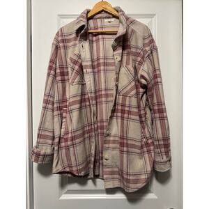 Maurices XL Plaid Shacket fleece